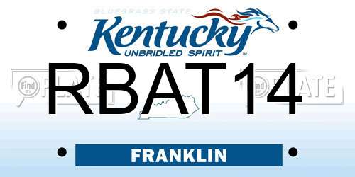 RBAT14 Kentucky License Plate