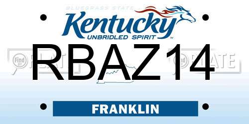 RBAZ14 Kentucky License Plate