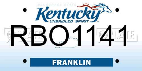RBO1141 Kentucky License Plate