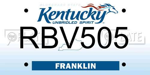RBV505 Kentucky License Plate
