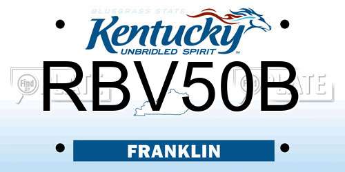 RBV50B Kentucky License Plate