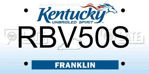 RBV50S Kentucky License Plate
