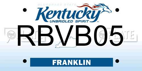 RBVB05 Kentucky License Plate