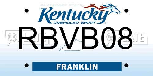 RBVB08 Kentucky License Plate