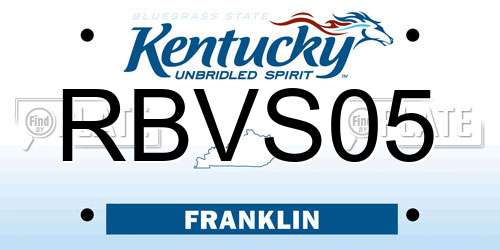 RBVS05 Kentucky License Plate