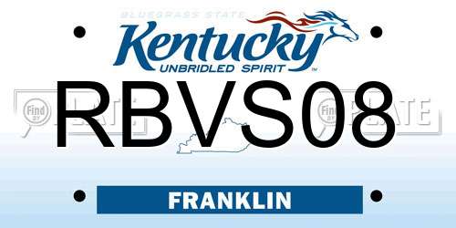 RBVS08 Kentucky License Plate