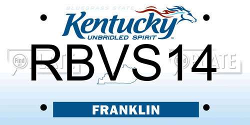 RBVS14 Kentucky License Plate