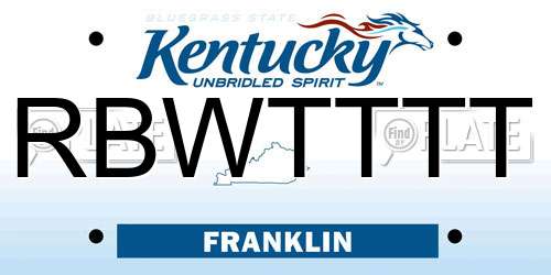 RBWTTTT Kentucky License Plate