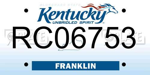 RC06753 Kentucky License Plate