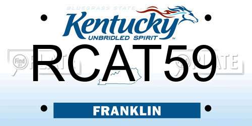 RCAT59 Kentucky License Plate