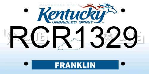 RCR1329 Kentucky License Plate