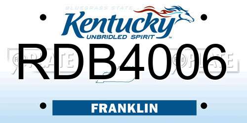 RDB4006 Kentucky License Plate