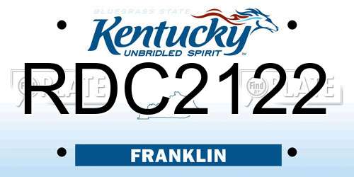 RDC2122 Kentucky License Plate