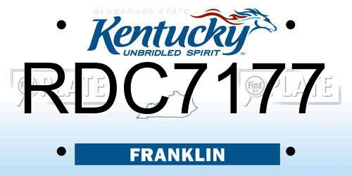 RDC7177 Kentucky License Plate