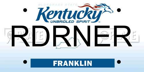 RDRNER Kentucky License Plate