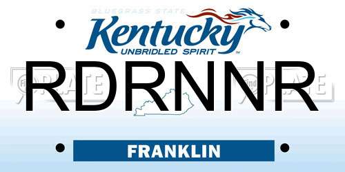 RDRNNR Kentucky License Plate