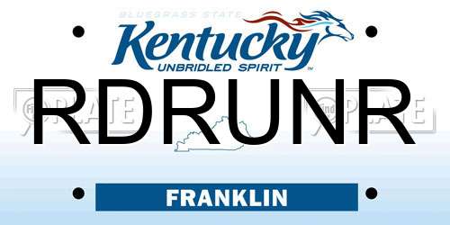 RDRUNR Kentucky License Plate
