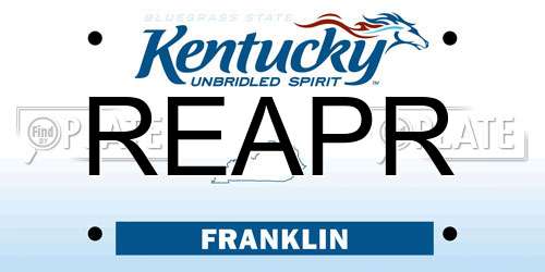 REAPR Kentucky License Plate