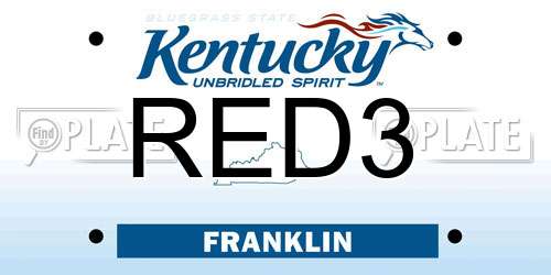 RED3 Kentucky License Plate