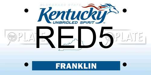RED5 Kentucky License Plate