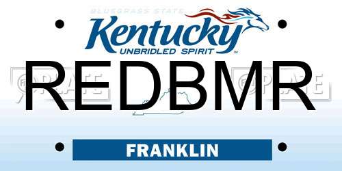 REDBMR Kentucky License Plate