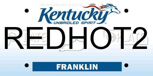 REDHOT2 Kentucky License Plate