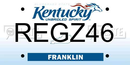 REGZ46 Kentucky License Plate