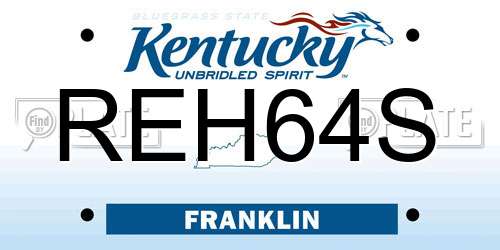 REH64S Kentucky License Plate