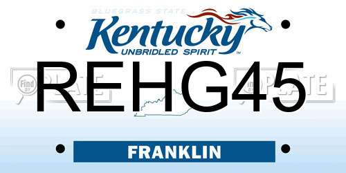 REHG45 Kentucky License Plate