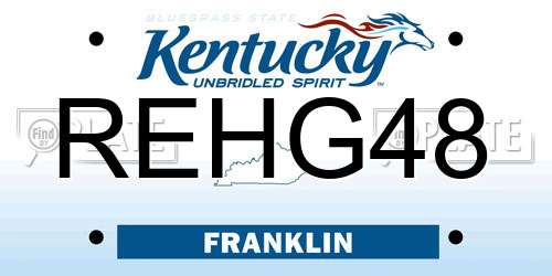REHG48 Kentucky License Plate