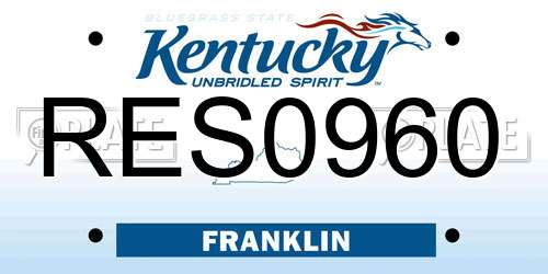 RES0960 Kentucky License Plate