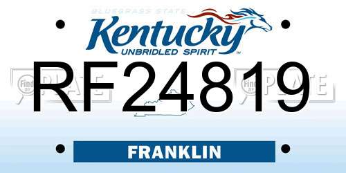 RF24819 Kentucky License Plate