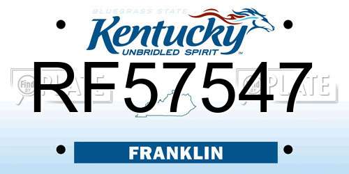 RF57547 Kentucky License Plate