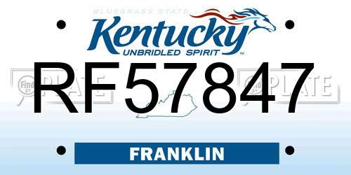 RF57847 Kentucky License Plate