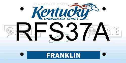 RFS37A Kentucky License Plate