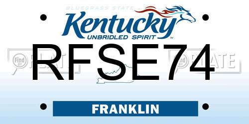 RFSE74 Kentucky License Plate