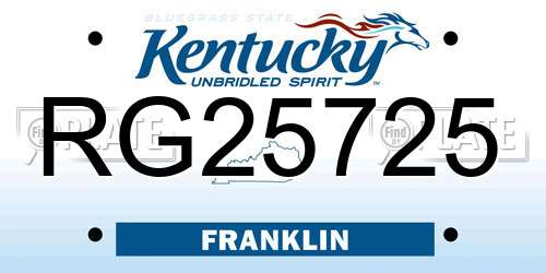 RG25725 Kentucky License Plate