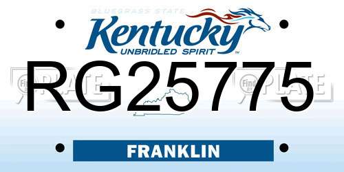 RG25775 Kentucky License Plate