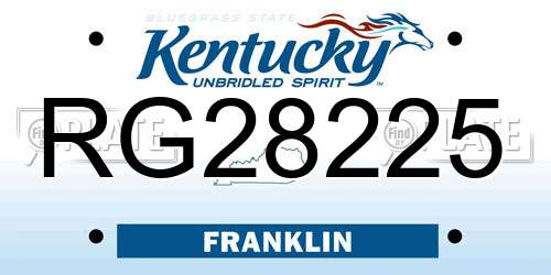 RG28225 Kentucky License Plate