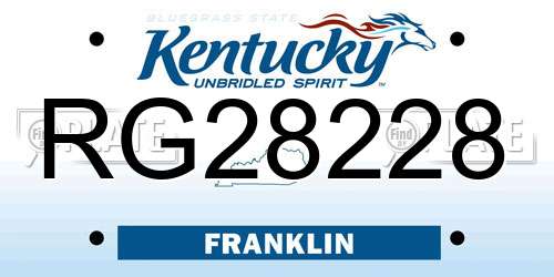 RG28228 Kentucky License Plate