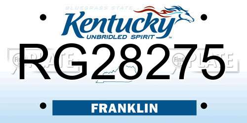RG28275 Kentucky License Plate