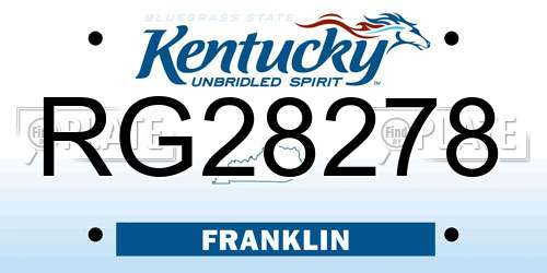 RG28278 Kentucky License Plate