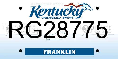 RG28775 Kentucky License Plate