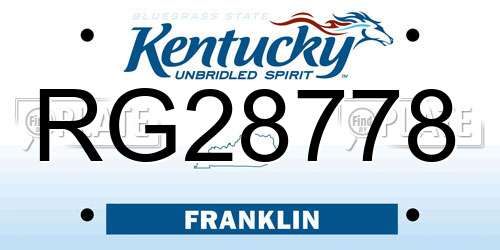 RG28778 Kentucky License Plate
