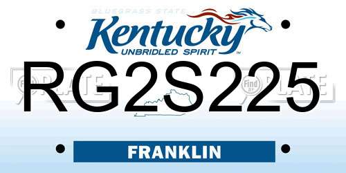 RG2S225 Kentucky License Plate