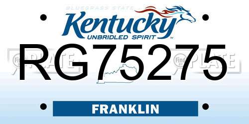 RG75275 Kentucky License Plate