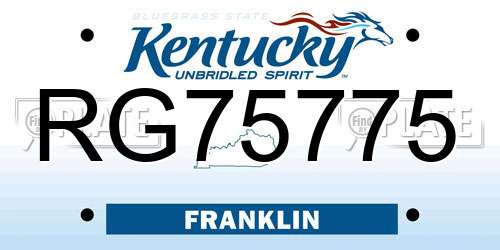 RG75775 Kentucky License Plate