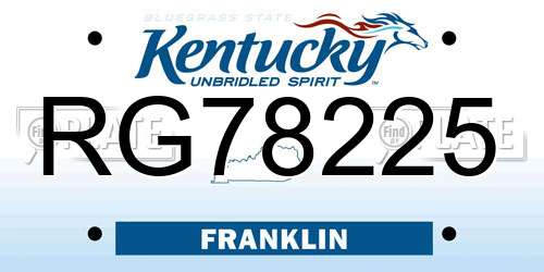 RG78225 Kentucky License Plate