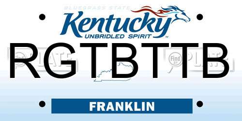 RGTBTTB Kentucky License Plate