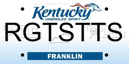 RGTSTTS Kentucky License Plate